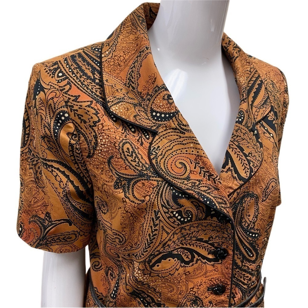 LE SUIT ESSENTIALS BLACK BELT SIZE 10 BUTTON UP SHORT SLEEVE BLOUSE - Picture 4 of 10